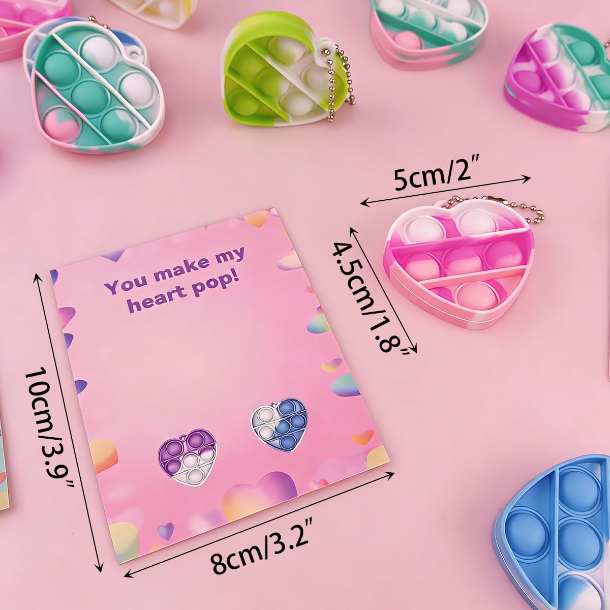 Pinkiwine ready-to-gift Valentines set in package with cards and pop toys