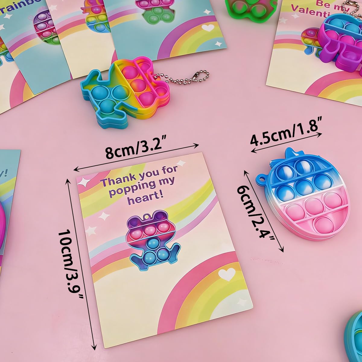Pinkiwine valentines cards pack with pop toys for easy gift bundles.