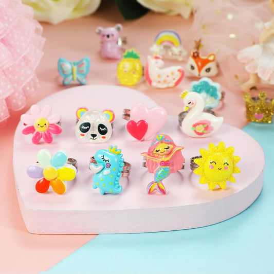 Close-up of PinkSheep adjustable kids ring showing safe, skin-friendly metal.