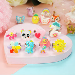 Close-up of PinkSheep adjustable kids ring showing safe, skin-friendly metal.