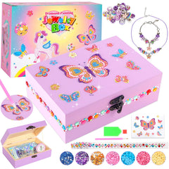 PinkSheep Butterfly Jewelry Box Kit sparkles with diamonds for imaginative crafting.