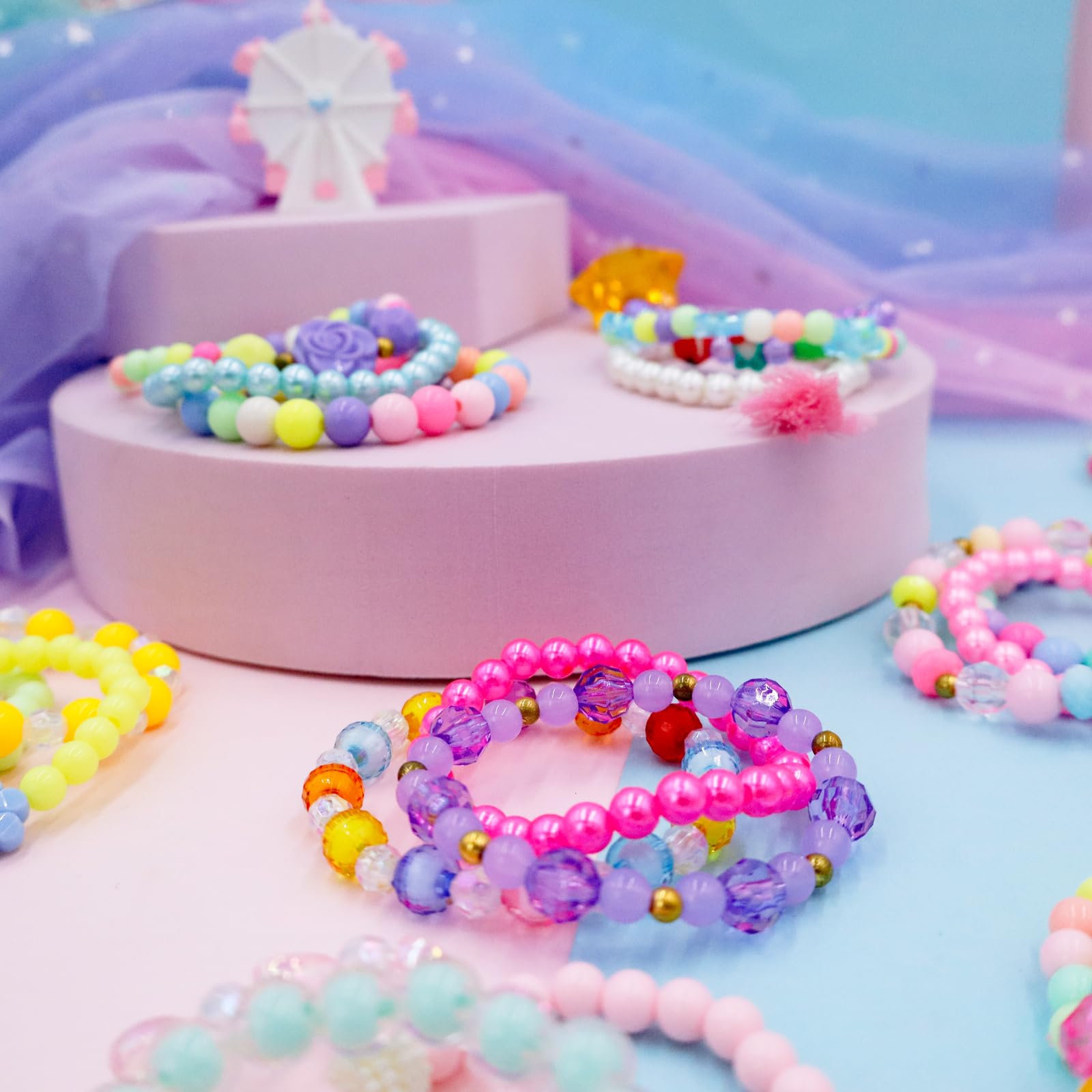 PinkSheep elastic stretch bracelets crafted for ages 3 to 8.