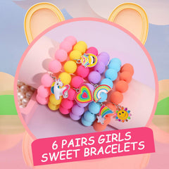 PinkSheep rainbow monster bracelet in purple beads boosts imaginative dress-up and sharing.