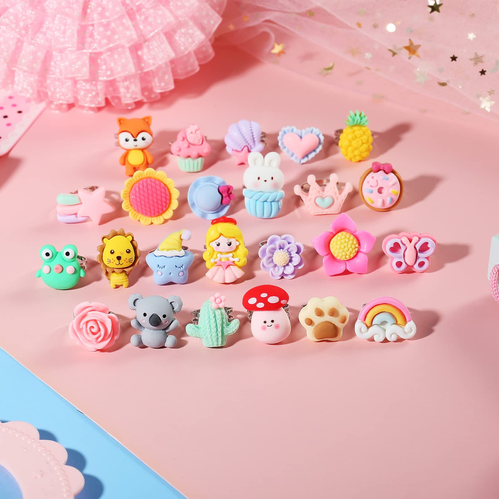 PinkSheep rainbow ring detail adds colorful charm for imaginative playtime.