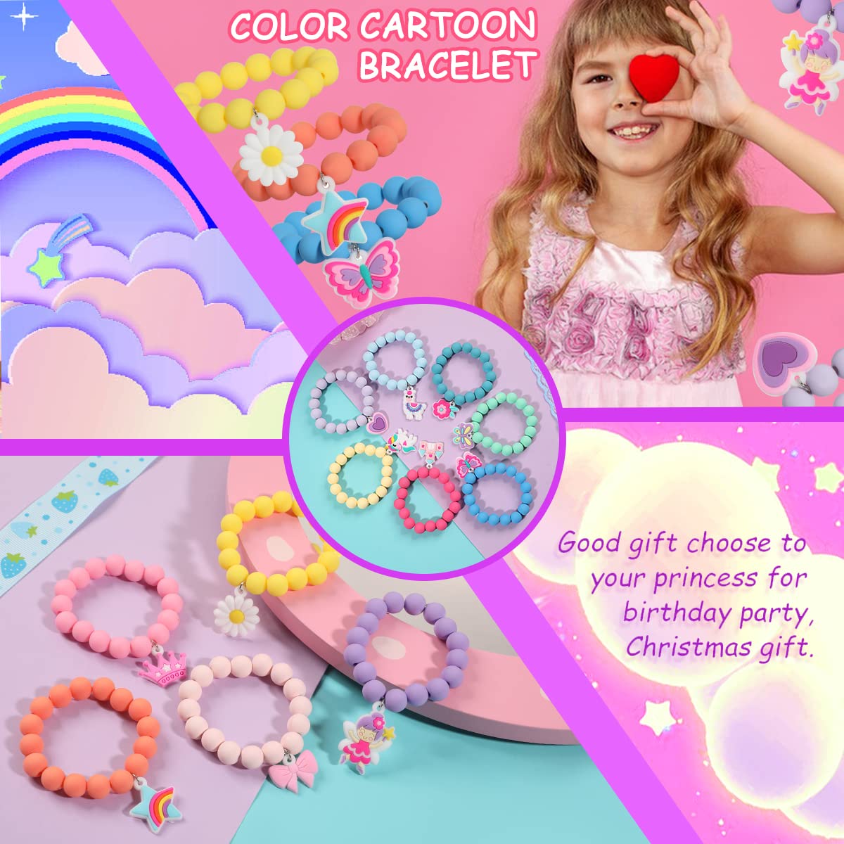 PinkSheep stretch bracelet set is durable and kid-friendly