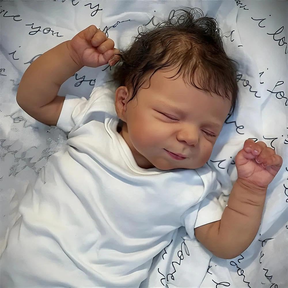Pinky Reborn doll with accessories, including bottle and pacifier, for interactive caregiving.