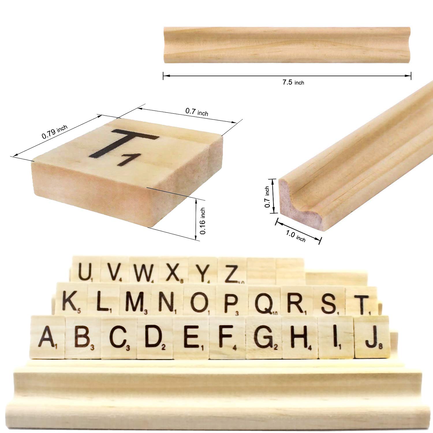 PINOWU easy-to-read letters on tiles for family games.