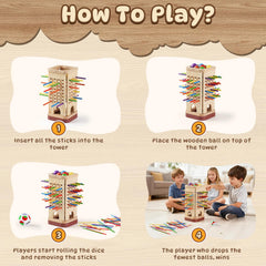 Pinshoon dice action scene demonstrates turn-taking during family play night.