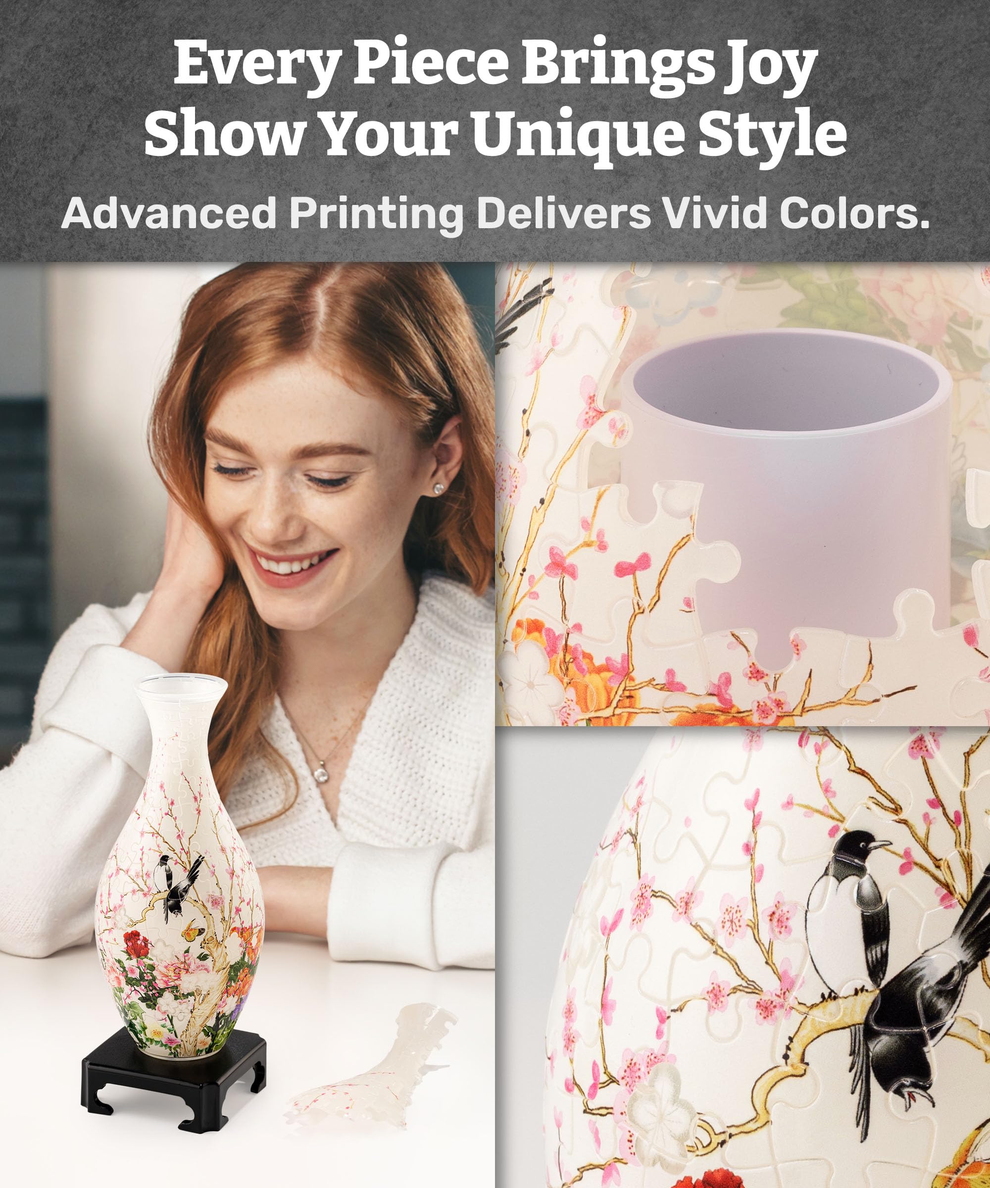 Detachable water cup and stand simplify arranging and cleaning for Pintoo vase