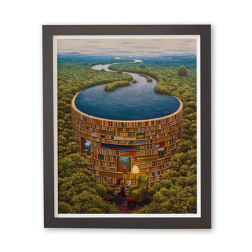 Pintoo Jacek Yerka Bibliodame 2000-piece puzzle layout for immersive family puzzling.