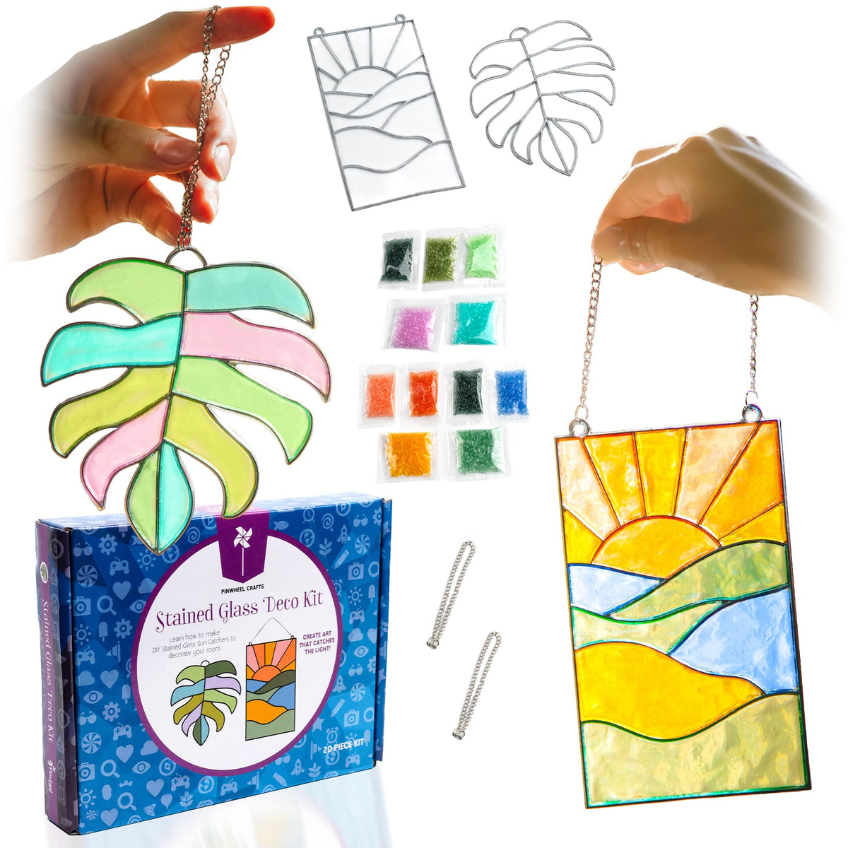 Pinwheel Crafts monstera leaf design sun catcher brightens windows