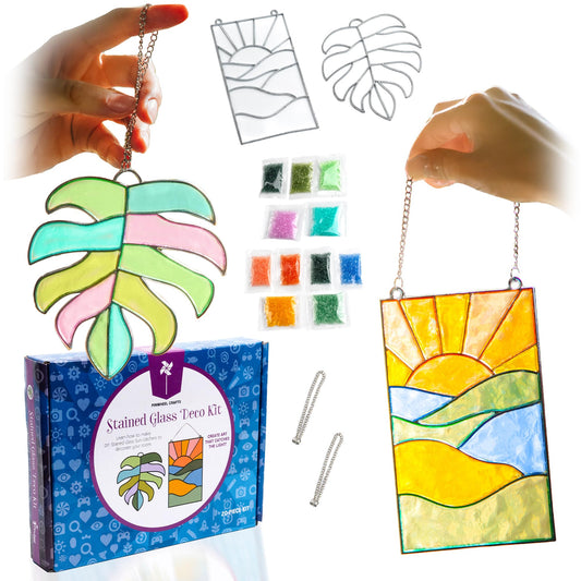 Pinwheel Crafts monstera leaf design sun catcher brightens windows