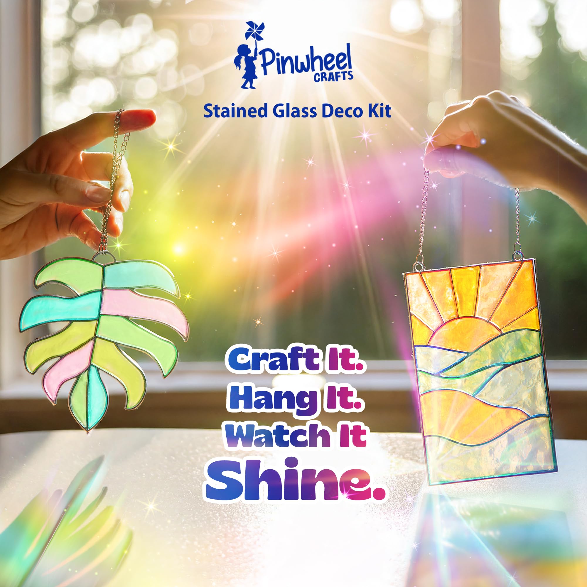 Pinwheel Crafts sunset design sun catcher adds warm glow to rooms