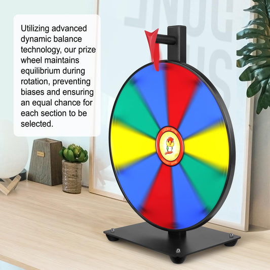 Pionites prize wheel with 10 colorful slots enhances visual appeal at events.