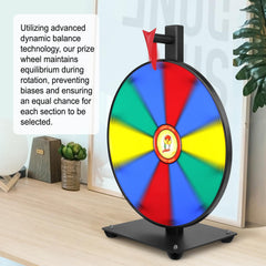 Pionites prize wheel with 10 colorful slots enhances visual appeal at events.