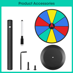 Pionites prize wheel tool-free assembly saves setup time.