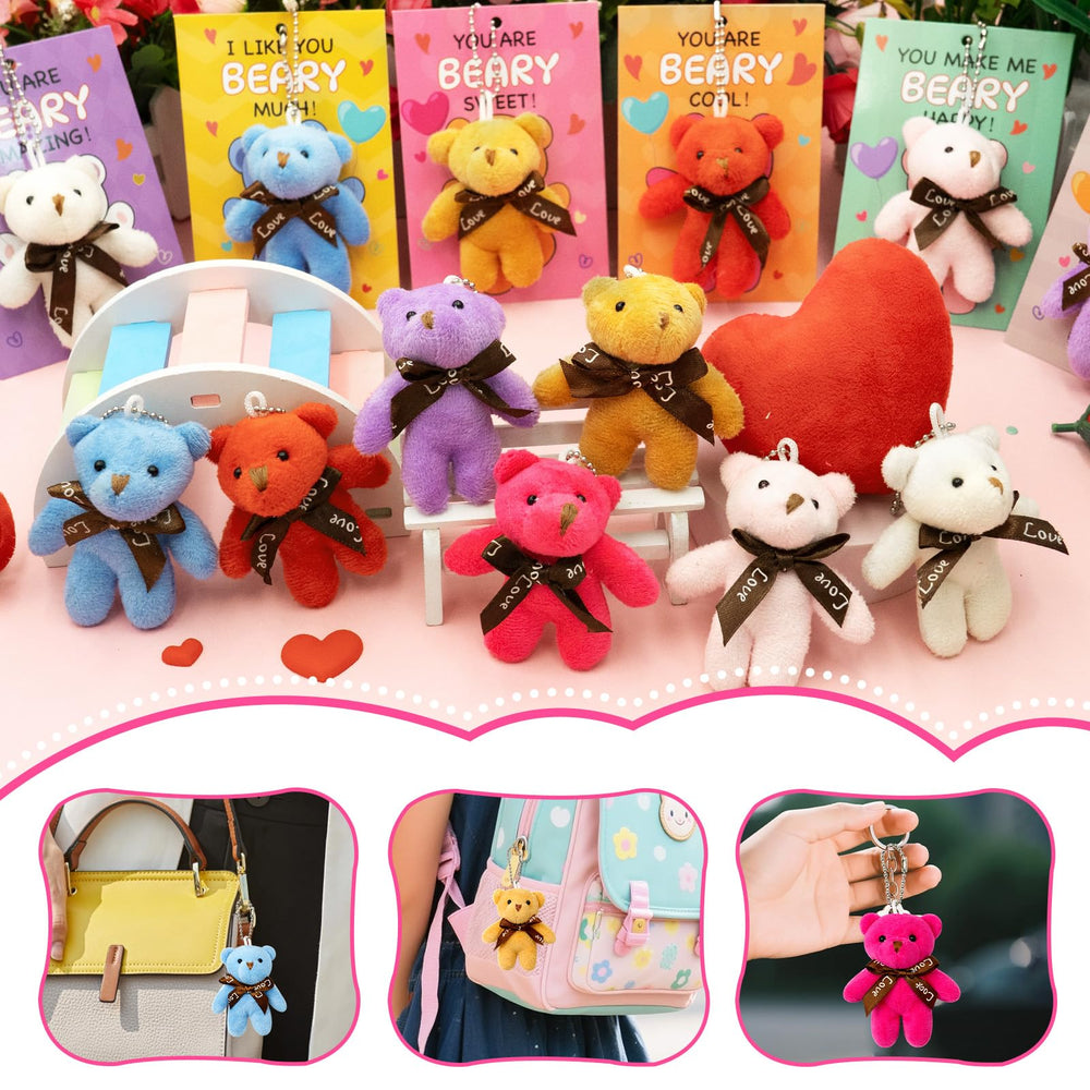 PIONJOY colorful bear plush designs suitable for bags, keys, and gifts
