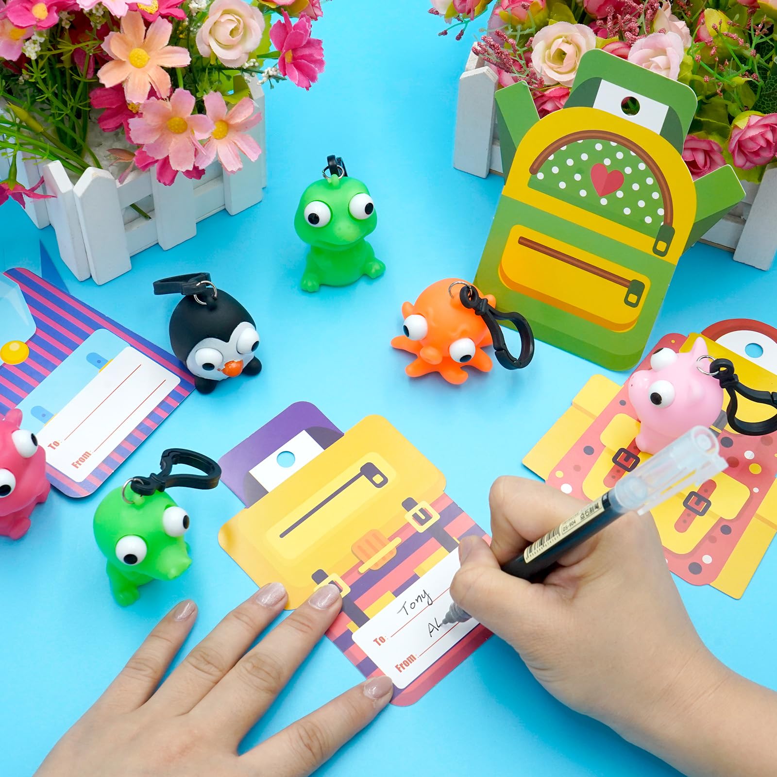 PIONJOY dog eye-pop keychain brightener for Valentine's gifts.