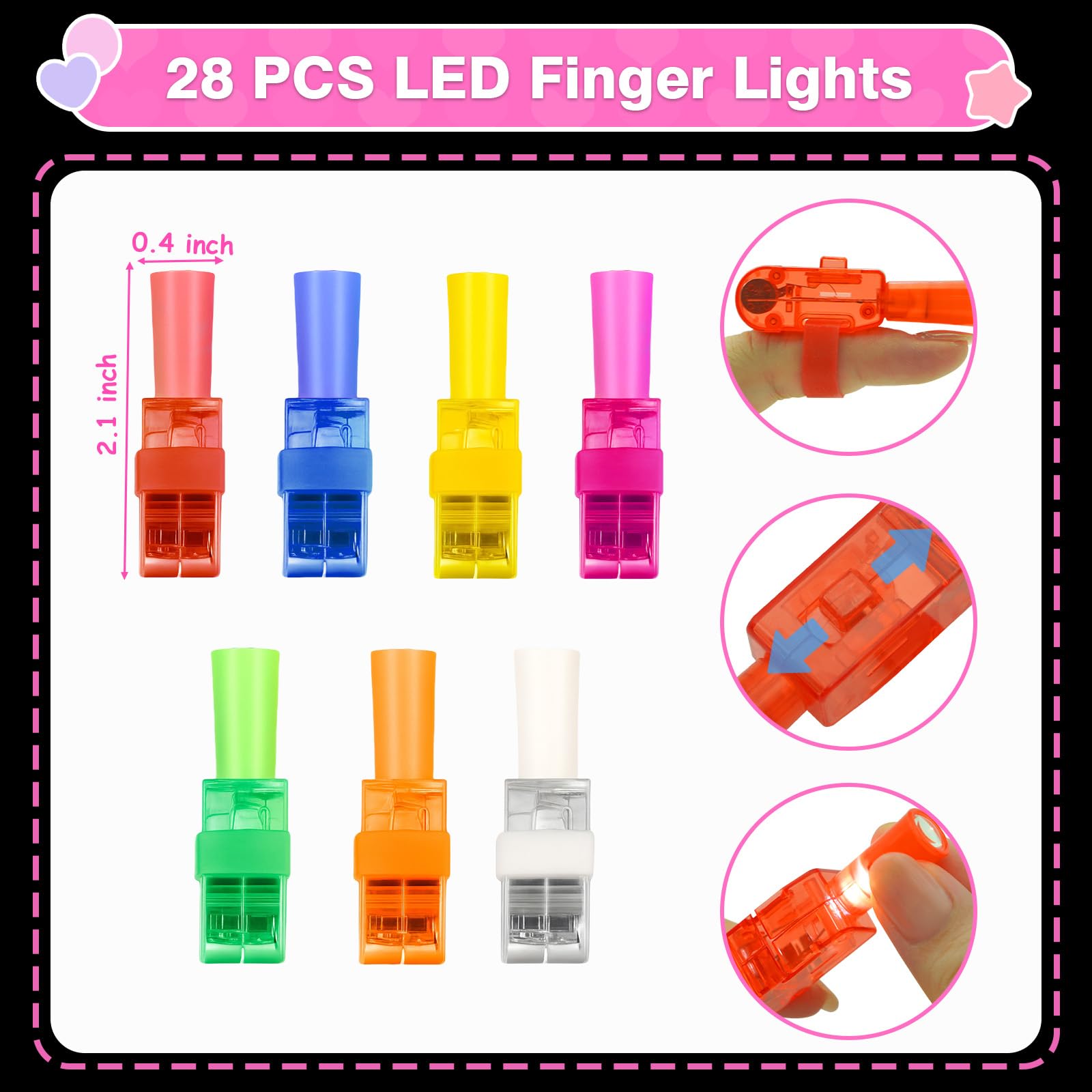 PIONJOY LED finger lights on finger lit demonstrates instant glow fun for kids