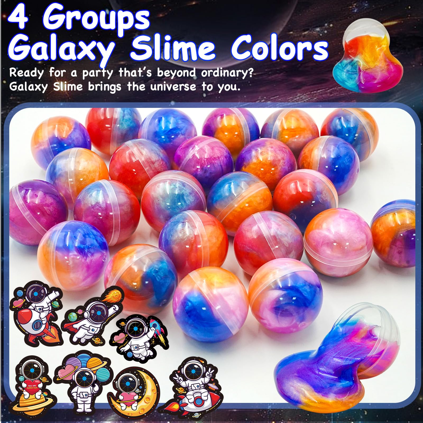 Soft, stretchy galaxy slime texture made from safe materials.