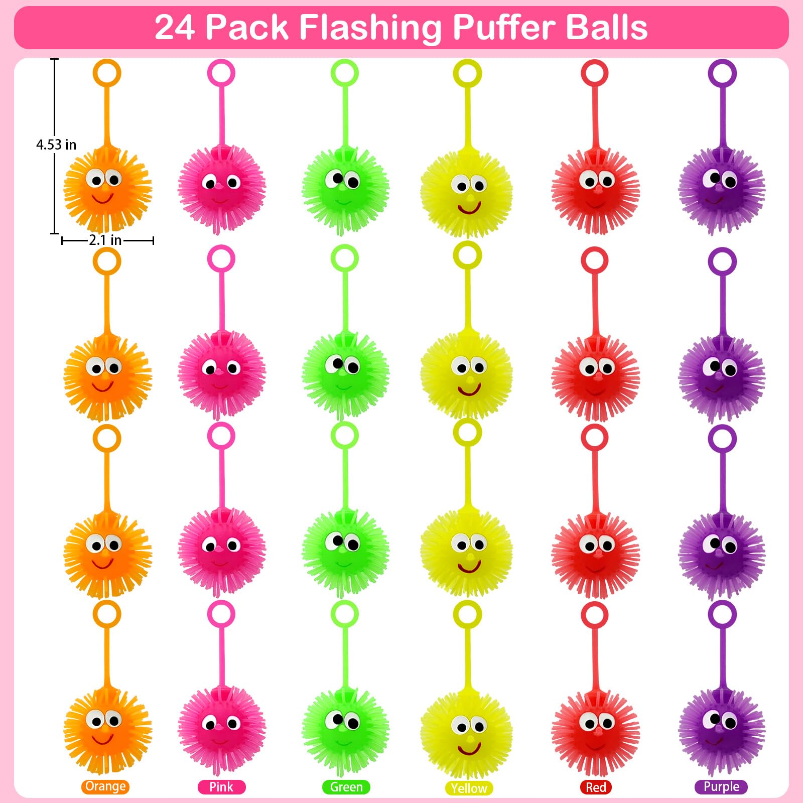 PIONJOY Valentines LED Puffy Ball green glow ideal for party favors.