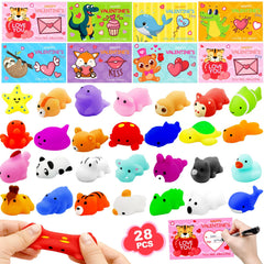 PIONJOY valentines mochi squishy toys for classroom fun.