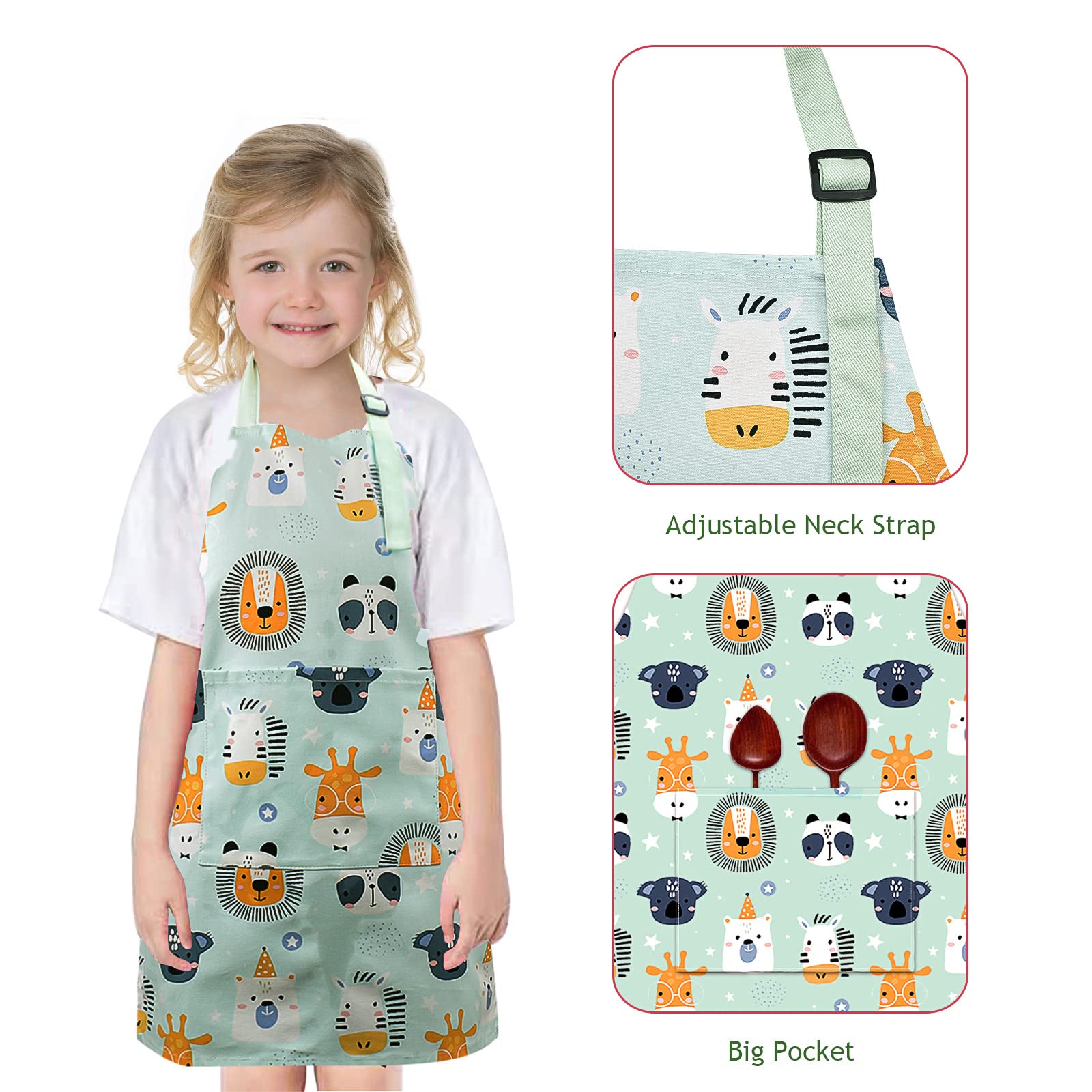 Pipoobear apron cartoon pattern blue adds playful inspiration in the kitchen