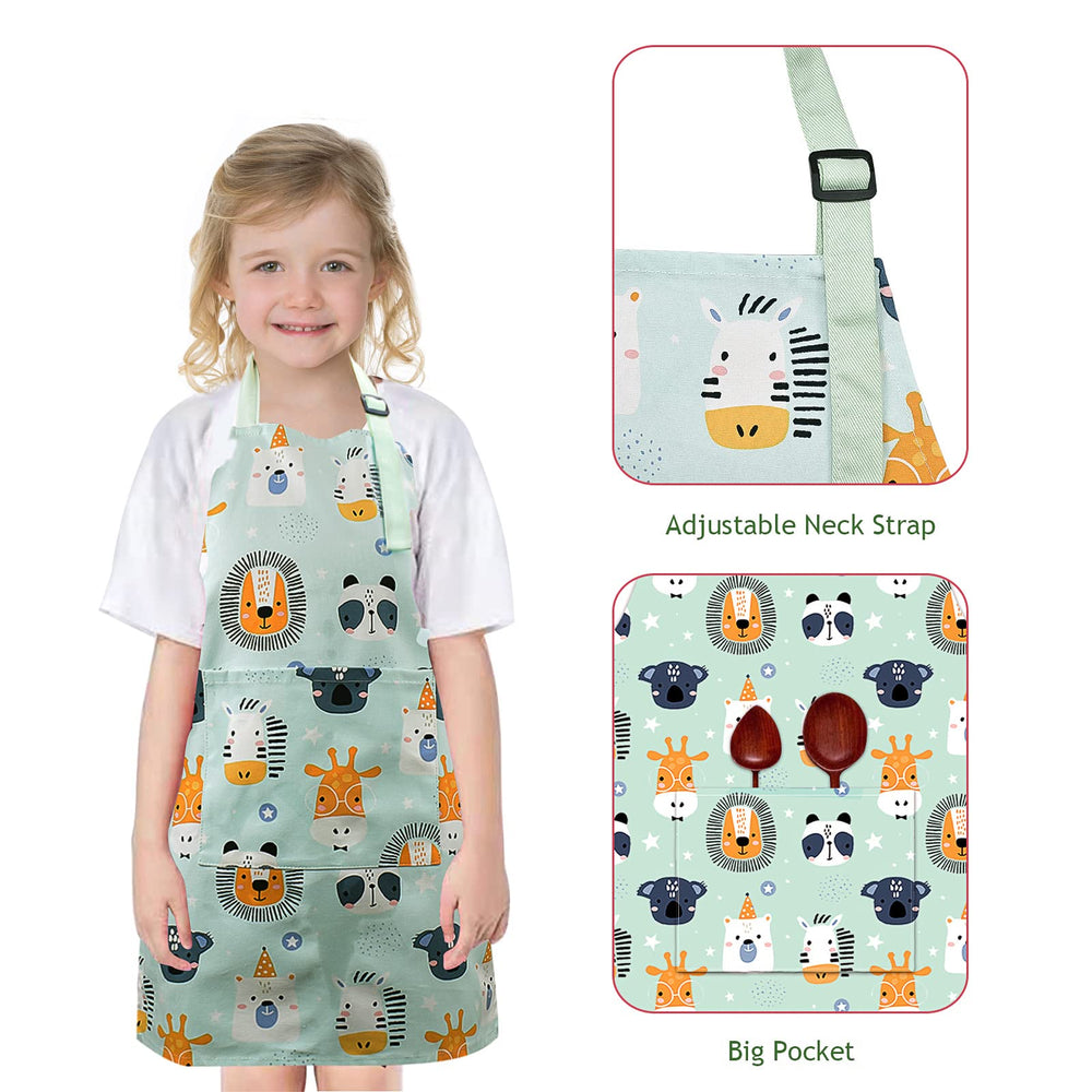 Pipoobear apron cartoon pattern blue adds playful inspiration in the kitchen