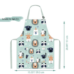 Pipoobear kids apron adjustable strap ensures a comfortable fit as children grow