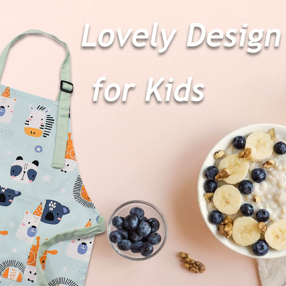 Pipoobear kids apron for cooking and baking keeps clothes clean during activities