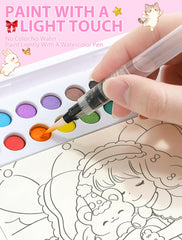 PIRIE Princess Paint with Water tear-out pages for easy sharing and display.