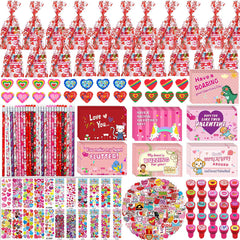 Piroo Valentines classroom gift pack goody bags for kids' party celebrations.