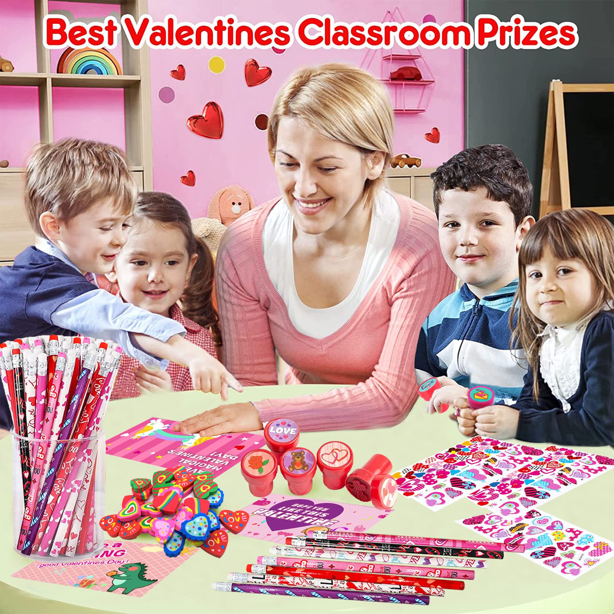 Piroo Valentines erasers for desks and prizes.