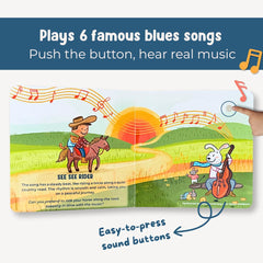 Pirouette Kids I Discover Blues Music button-press page shows easy interactive use