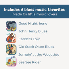 Pirouette Kids I Discover Blues Music listening page highlights 15-second clips