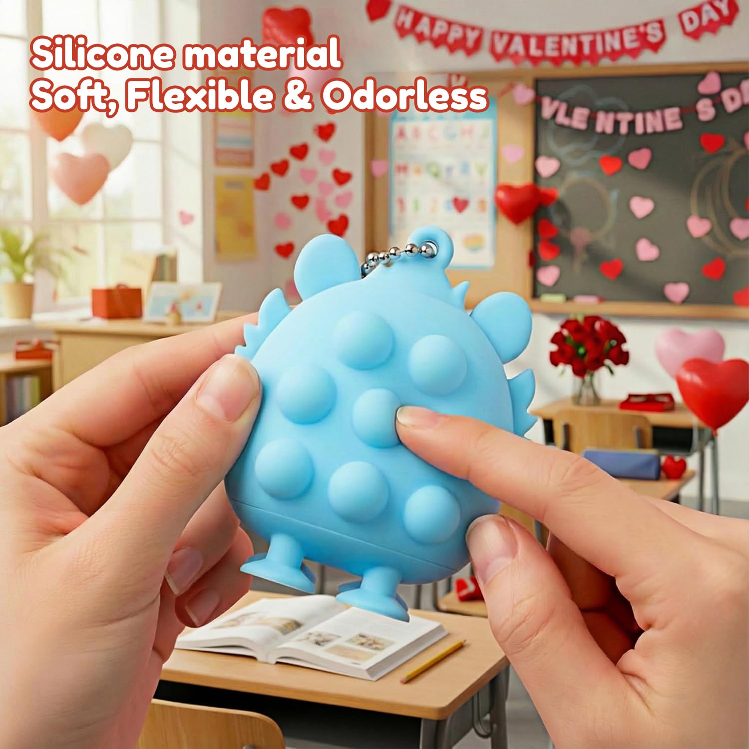 Pistroy soft silicone toys designed for safe kids' school gifts.