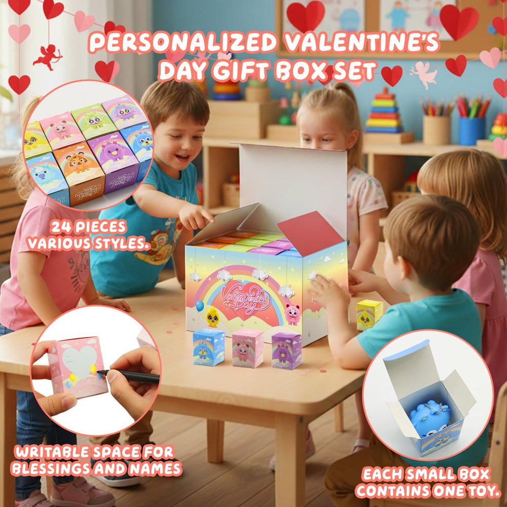Pistroy writable Valentine box with To/From area for classroom gifts.