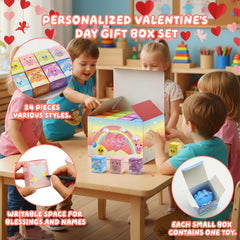 Pistroy writable Valentine box with To/From area for classroom gifts.