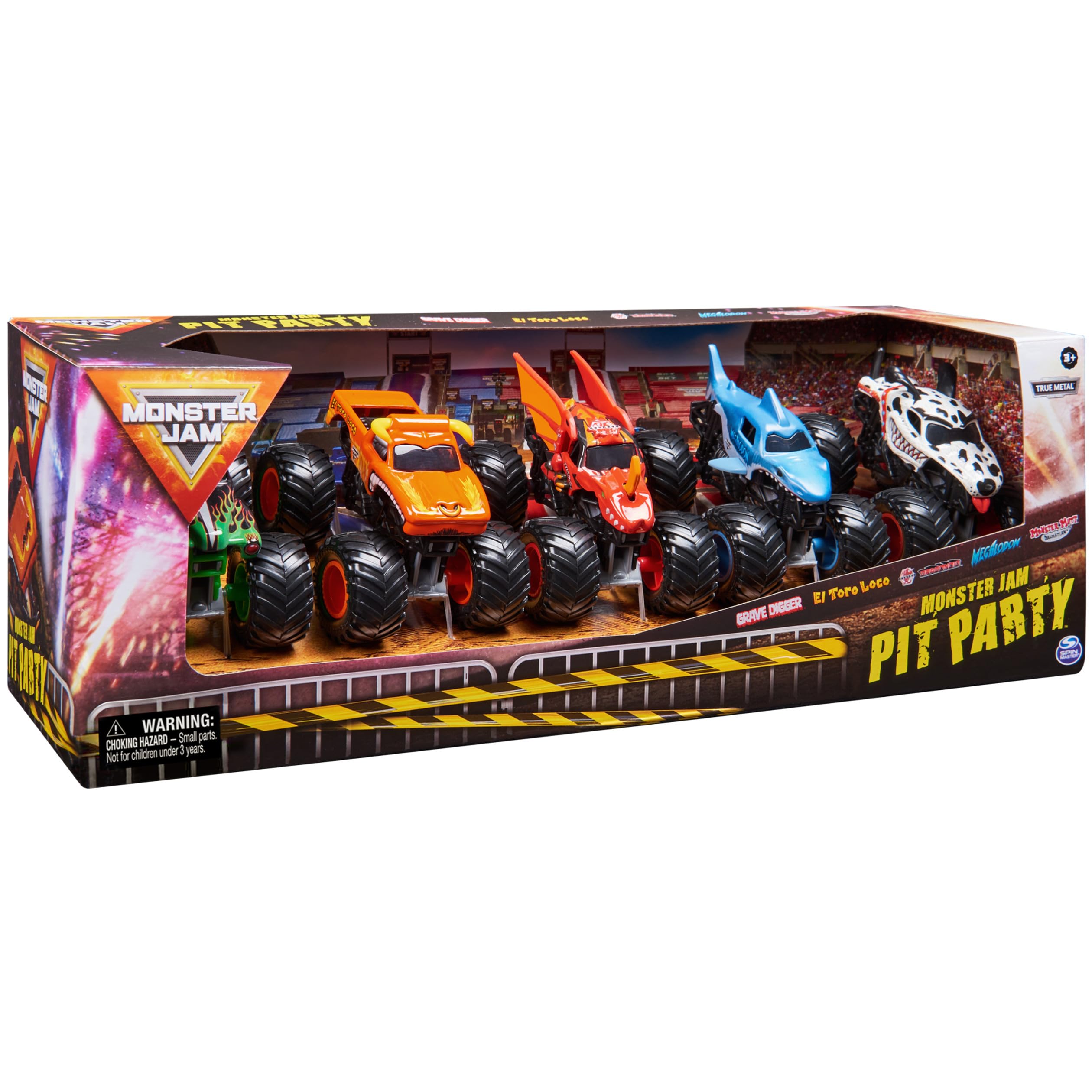 Pit Party exclusive deco features Monster Jam styling for display and gifting.