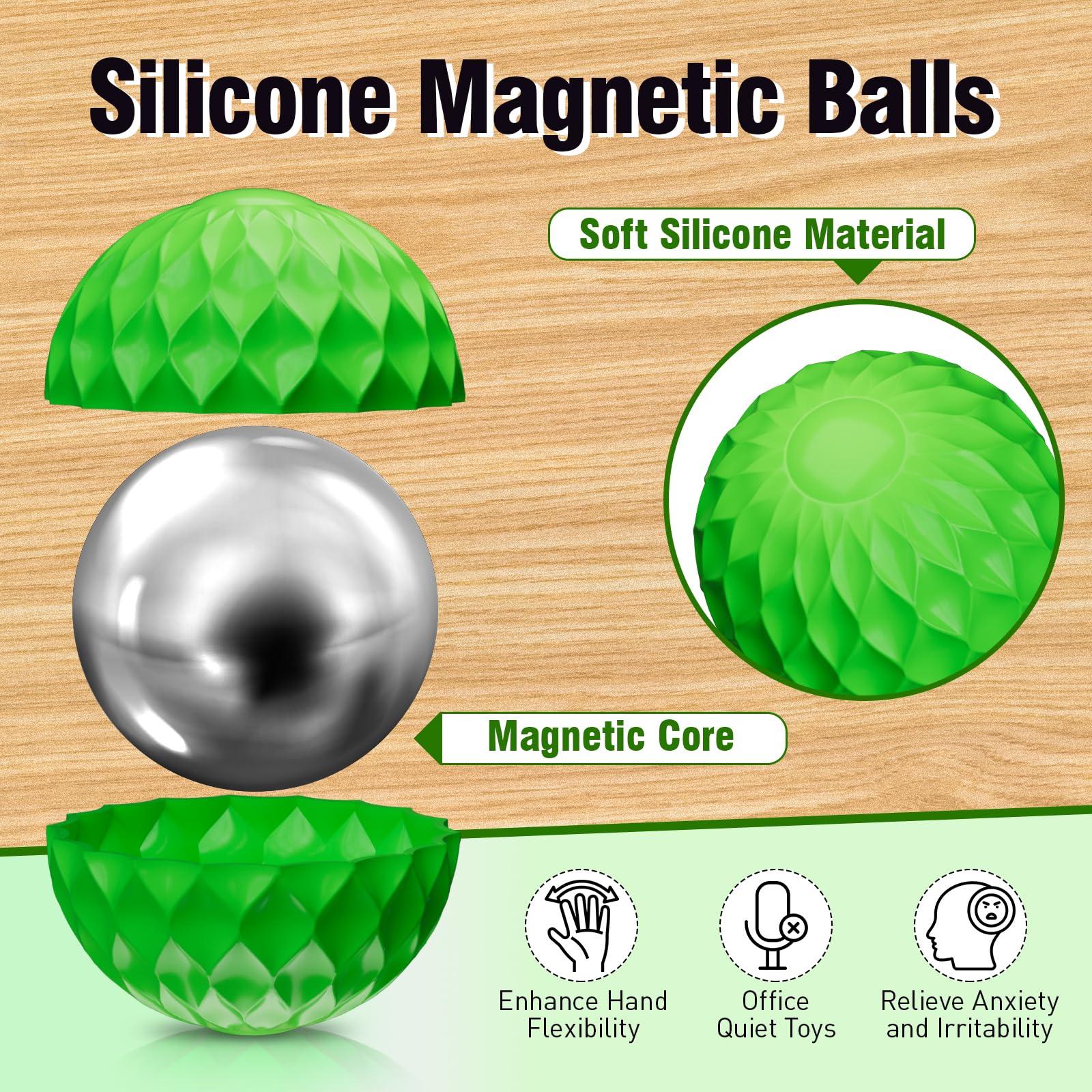 PITCOTT silicone sensory balls showing varied textures for concentration