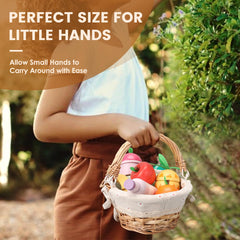 Pithfor Picnic Playset storage basket keeps play areas tidy.