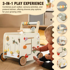 Pithfor walker with kitchen setup from the side for imaginative play