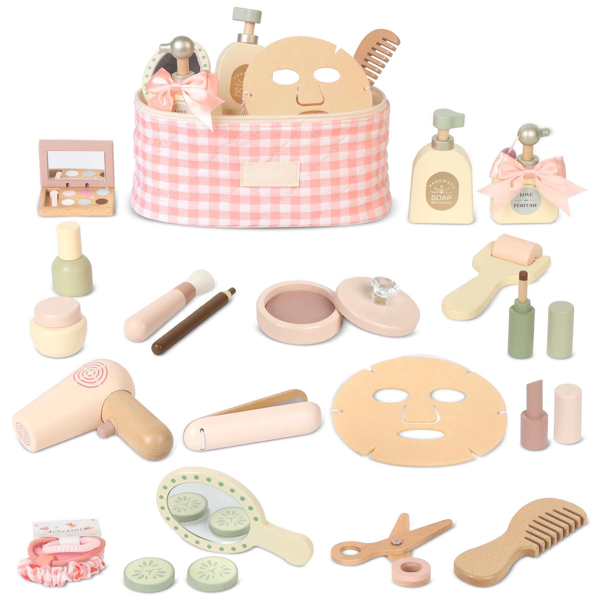 Pithfor wooden makeup toy set lipsticks: colorful, tactile play sparks creativity