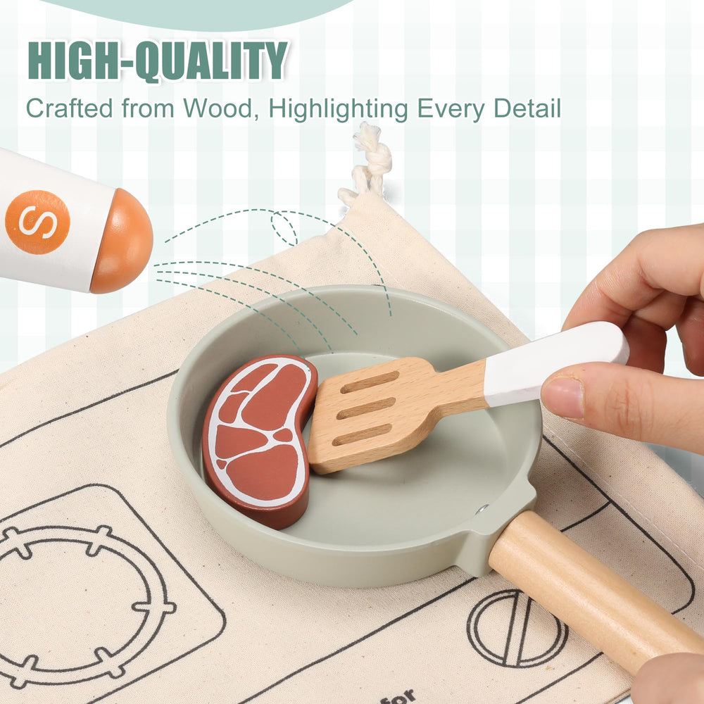 Pithfor wooden play cups support pouring and sharing during pretend tea time