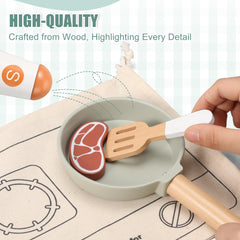 Pithfor wooden play cups support pouring and sharing during pretend tea time