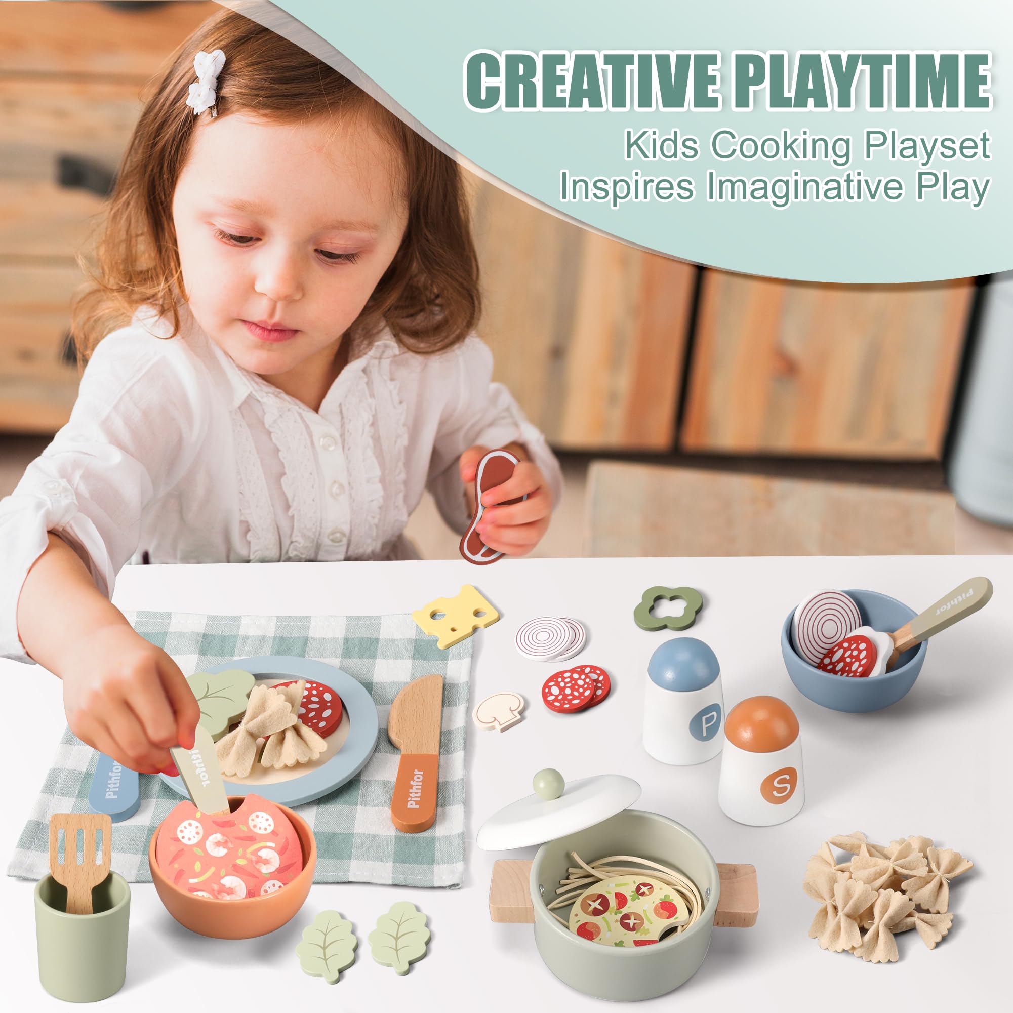 Pithfor wooden pot and pan simulate real cookware for immersive games