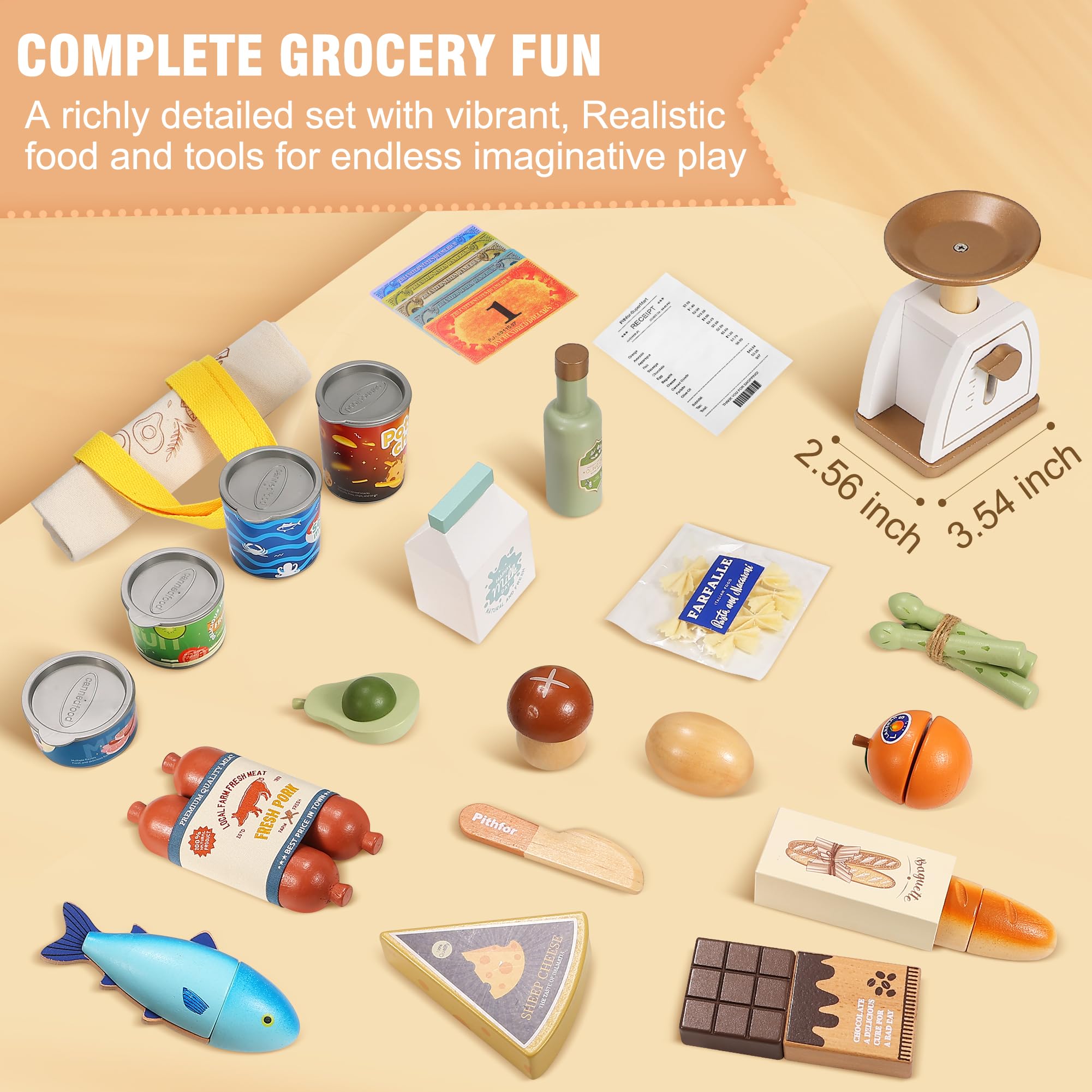 Pithfor wooden play food egg for role play.