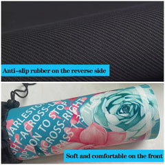 Pittera blue floral table mat with rules grid supports mahjong and other games