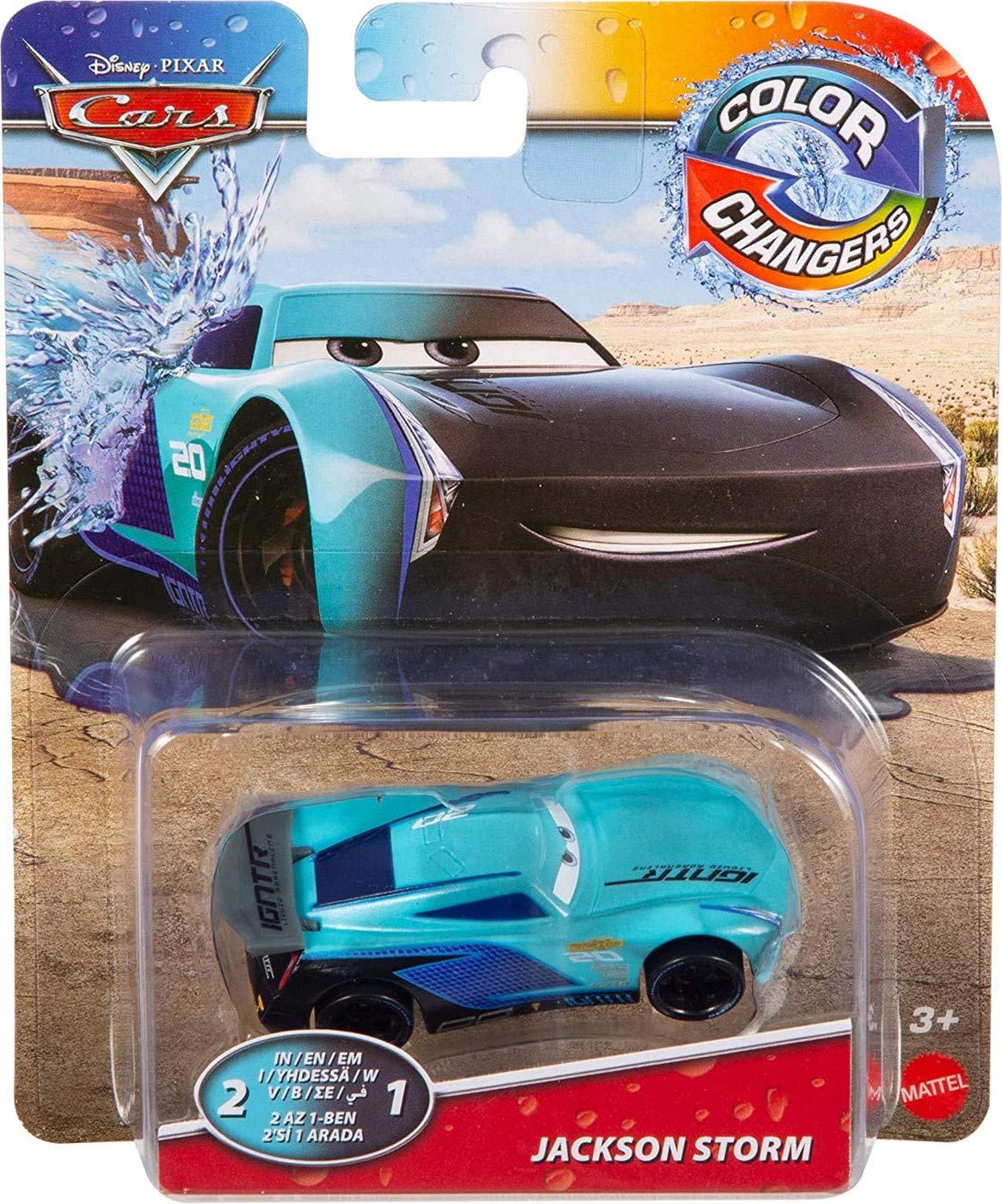 Pixar Cars Jackson Storm color-changing toy car activated by water for interactive play