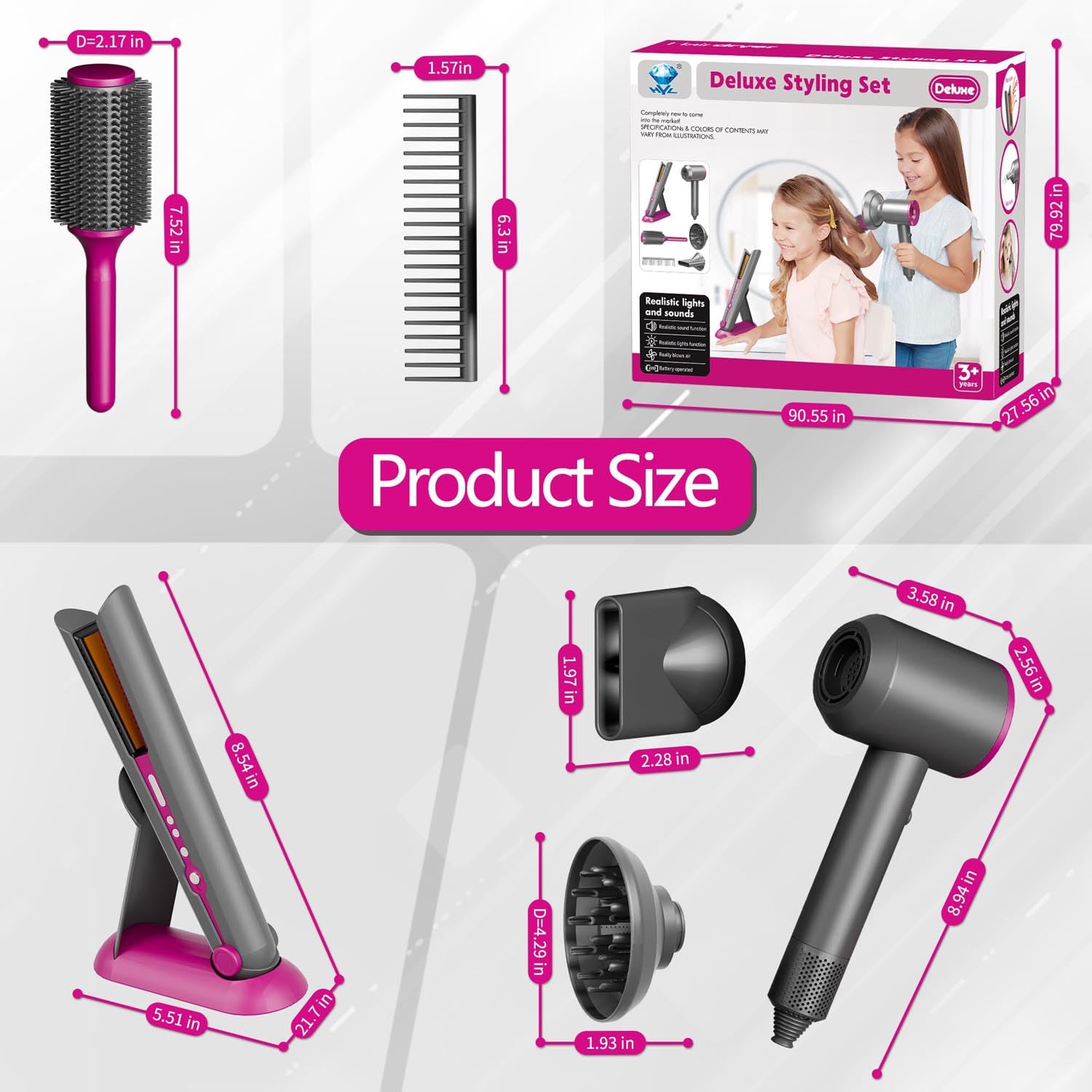 PIXATA durable ABS material in hair styling toy set